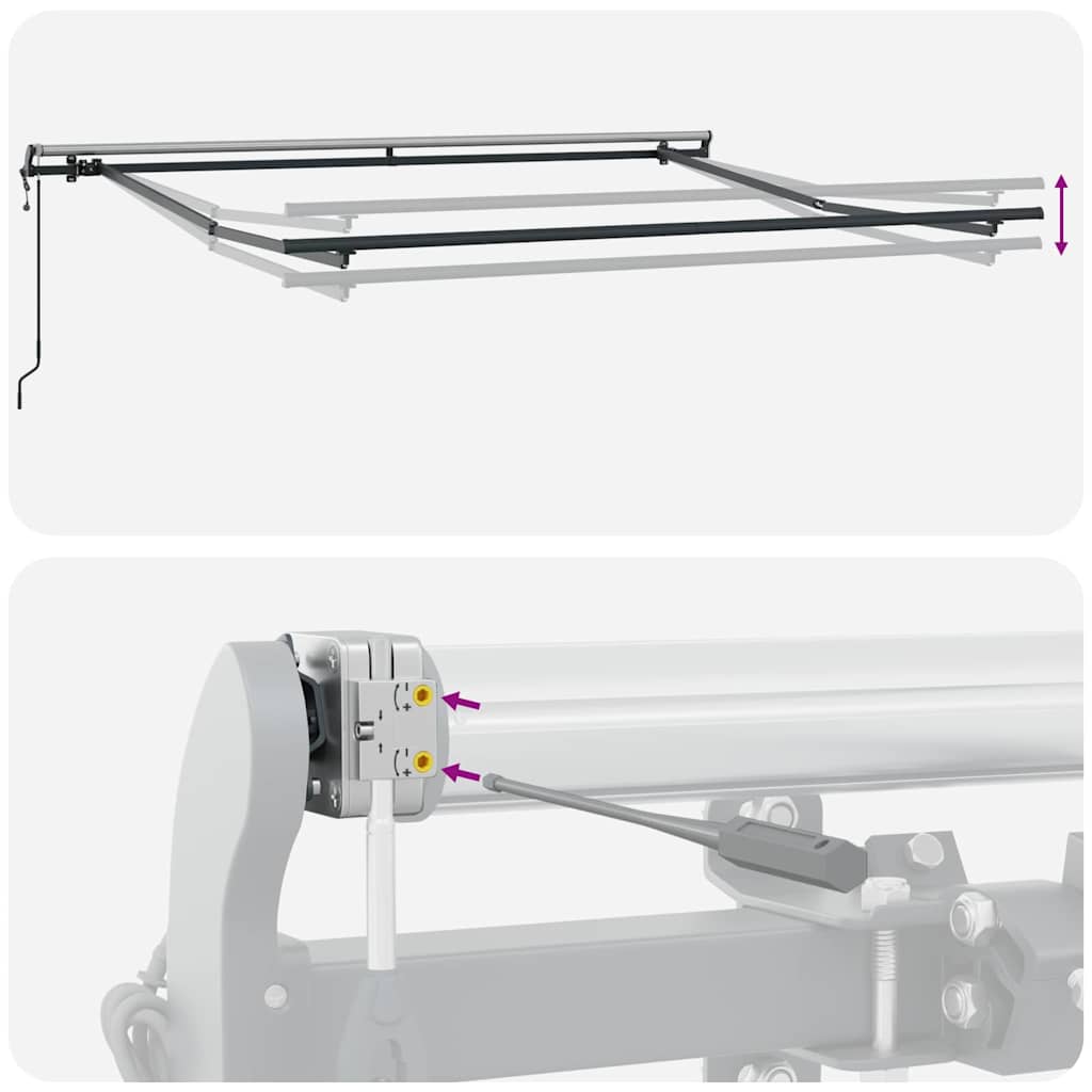 Awning Manual Anthracite 3.5 x 2.5 m Metal