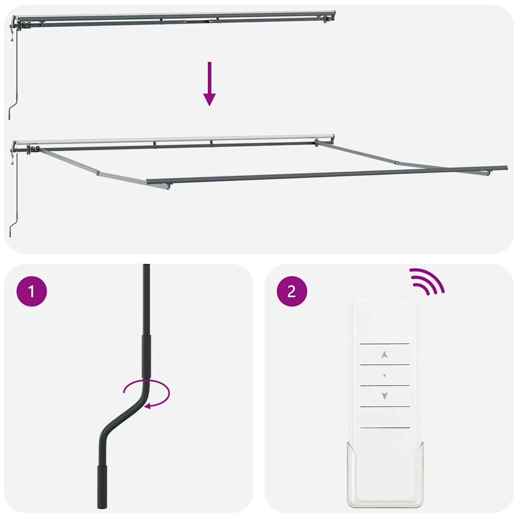 Awning Manual Anthracite 4.5 x 3.5 m Metal