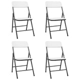 Folding Garden Chairs 4 pcs HDPE White