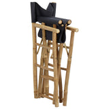 Folding Director's Chairs 2 pcs Dark Grey Bamboo and Fabric