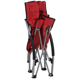 Folding Beach Chairs 2 pcs Red Fabric
