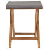 Folding Chairs 2 pcs Solid Teak Wood and Fabric Dark Grey