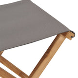 Folding Chairs 2 pcs Solid Teak Wood and Fabric Dark Grey