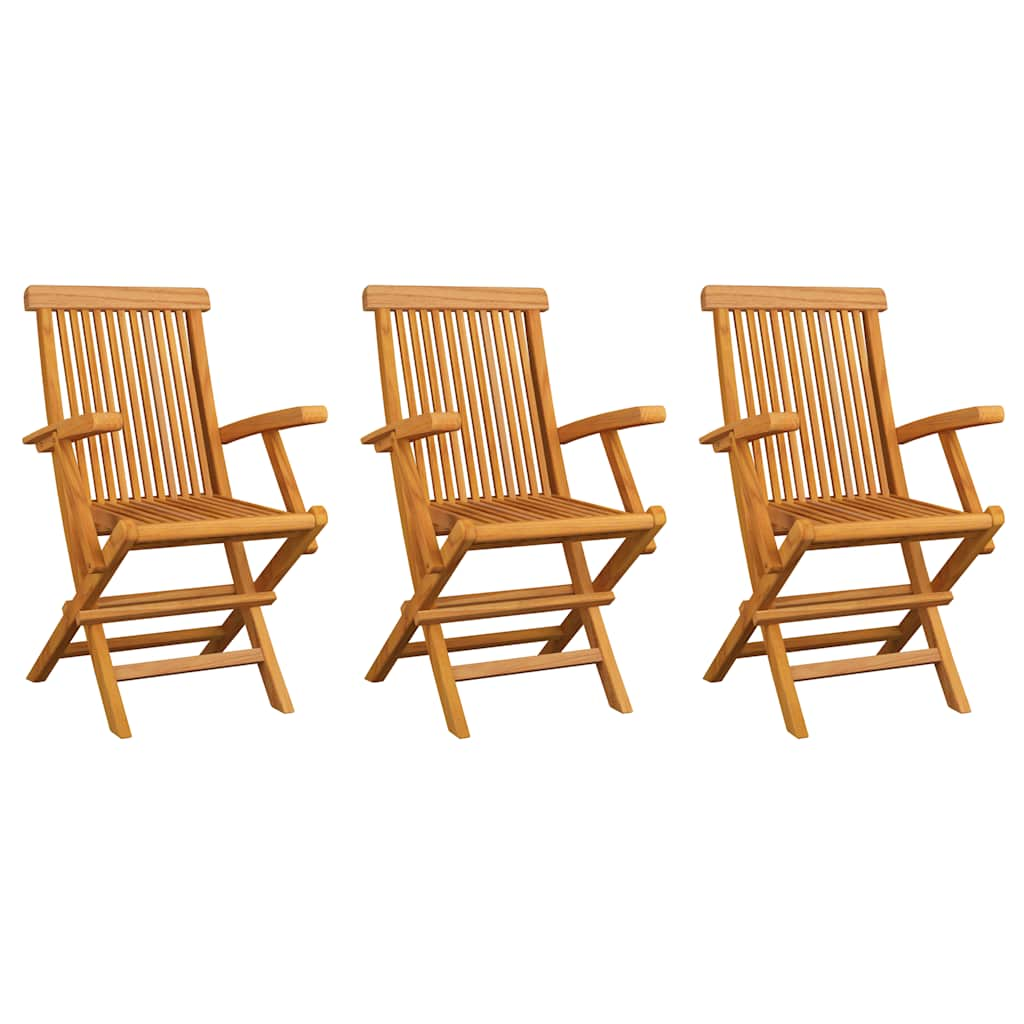 Garden Chairs 3 pcs Solid Teak Wood