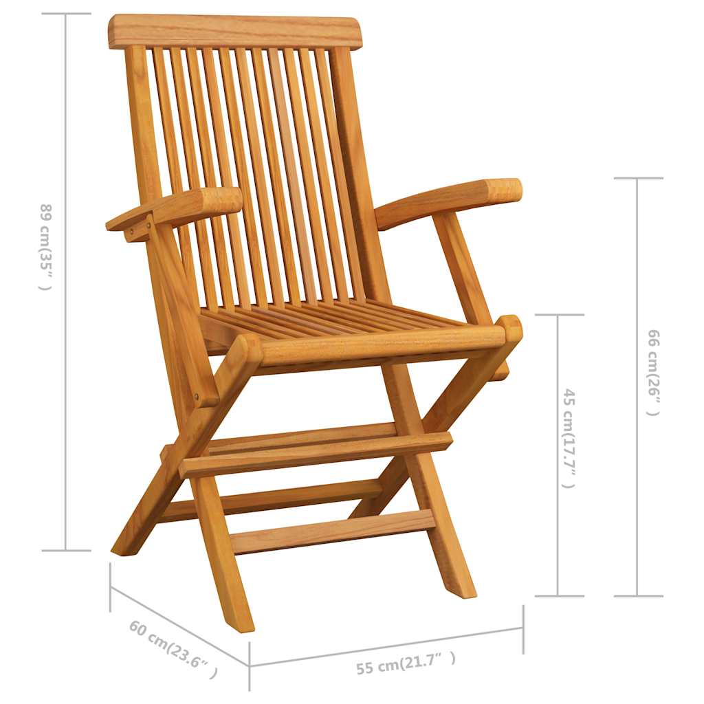 Garden Chairs 3 pcs Solid Teak Wood