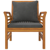 Sofa Chairs with Dark Grey Cushions 2 pcs Solid Wood Acacia