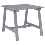 Garden Dining Table Grey 88x88x74 cm Solid Acacia Wood