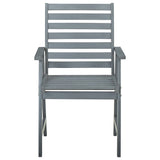 Outdoor Dining Chairs 3 pcs Grey Solid Acacia Wood