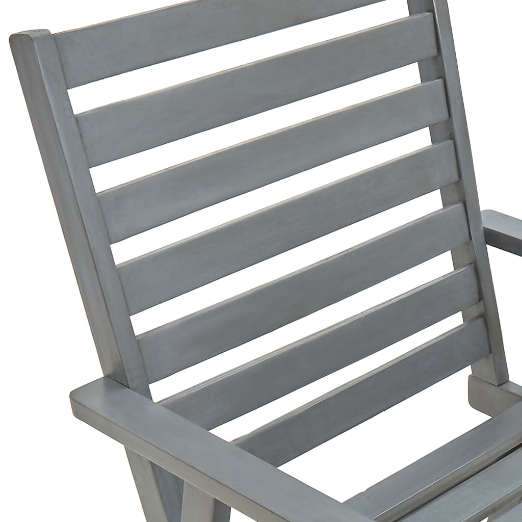 Outdoor Dining Chairs 3 pcs Grey Solid Acacia Wood