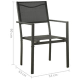 Garden Chairs 2 pcs Textilene and Steel Black and Anthracite