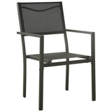 vidaXL Garden Chairs 4 pcs Textilene and Steel Black and Anthracite