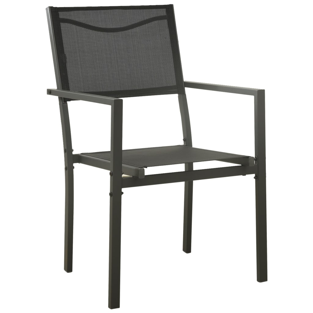 Garden Chairs 4 pcs Textilene and Steel Black and Anthracite