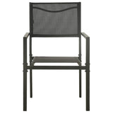 vidaXL Garden Chairs 4 pcs Textilene and Steel Black and Anthracite