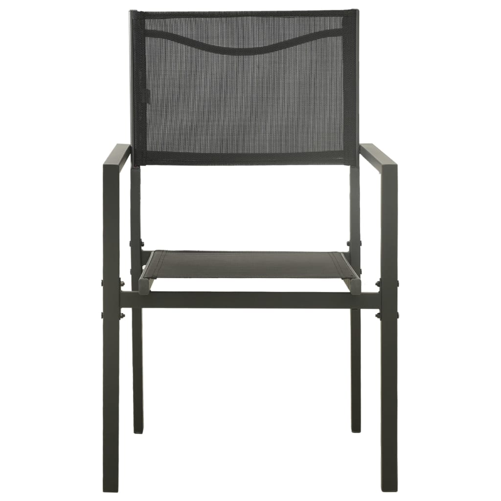 Garden Chairs 4 pcs Textilene and Steel Black and Anthracite