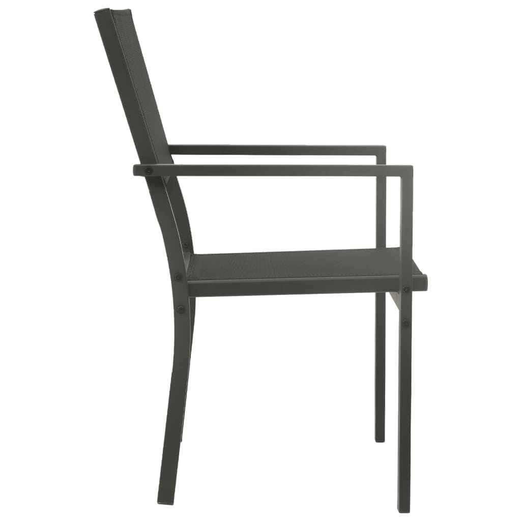 vidaXL Garden Chairs 4 pcs Textilene and Steel Black and Anthracite