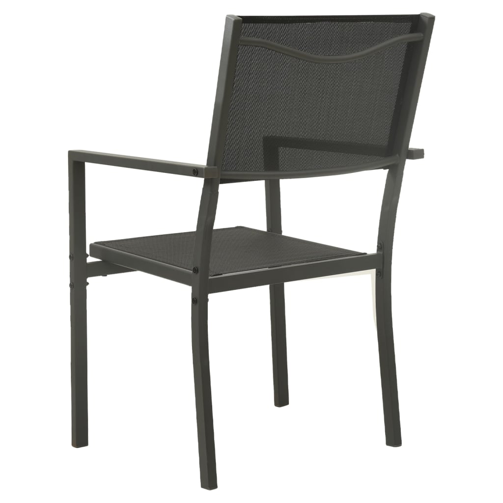 vidaXL Garden Chairs 4 pcs Textilene and Steel Black and Anthracite