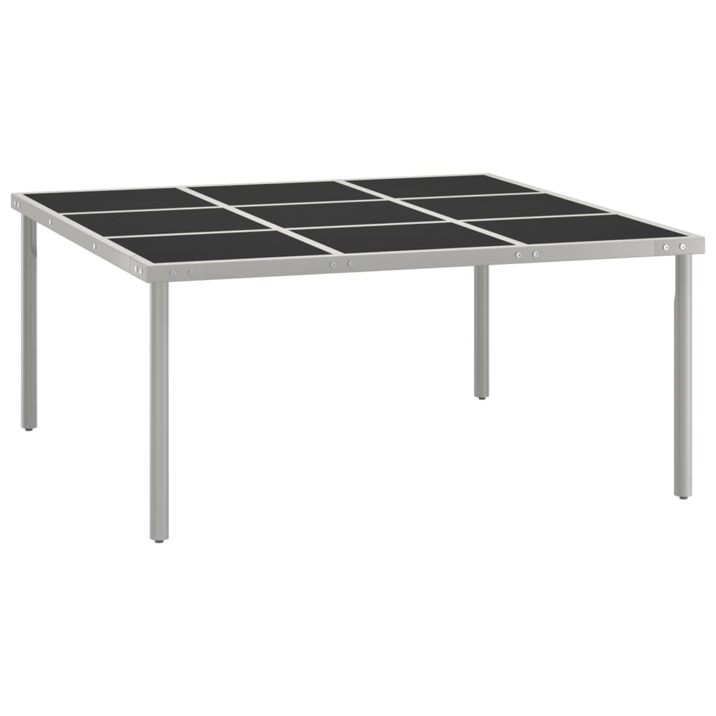 Garden Dining Table 170x170x74.5 cm Glass and Steel