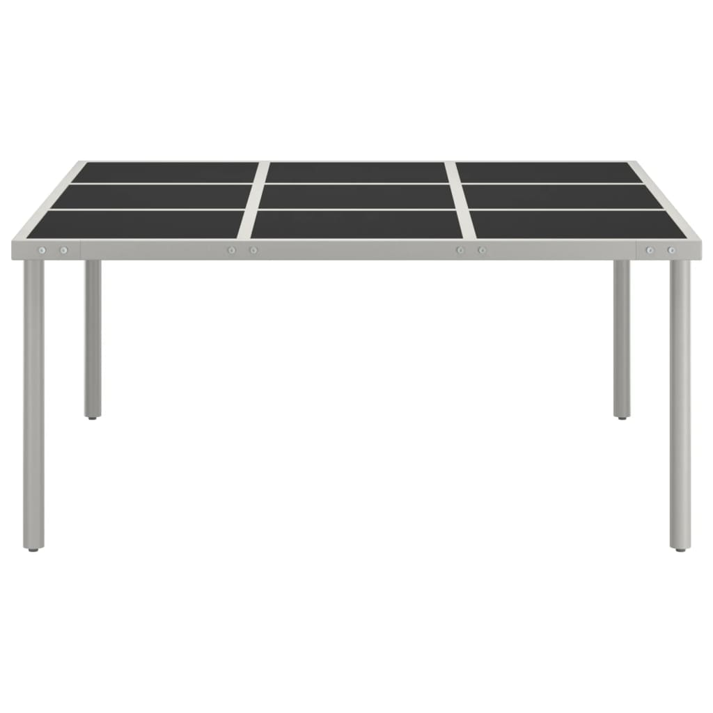 Garden Dining Table 170x170x74.5 cm Glass and Steel