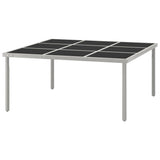 Garden Dining Table 170x170x74.5 cm Glass and Steel