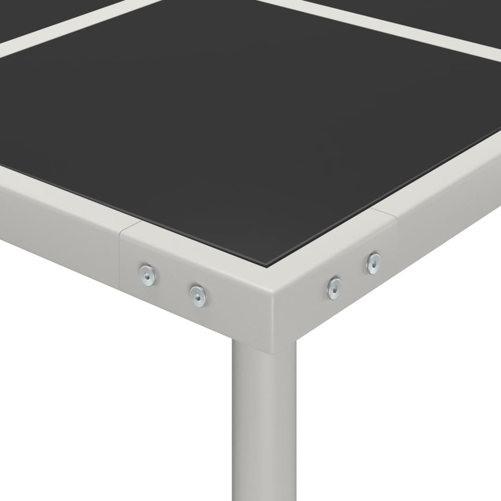 Garden Dining Table 170x170x74.5 cm Glass and Steel