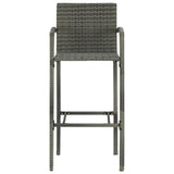 vidaXL Bar Stools 4 pcs Grey Poly Rattan