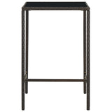 Garden Bar Table Brown 70x70x110 cm Poly Rattan and Glass