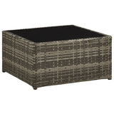 4 Piece Garden Lounge Set with Cushions Poly Rattan Grey