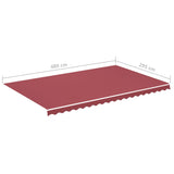 Replacement Fabric for Awning Burgundy Red 5x3 m