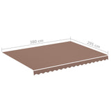 Replacement Fabric for Awning Brown 4x3 m