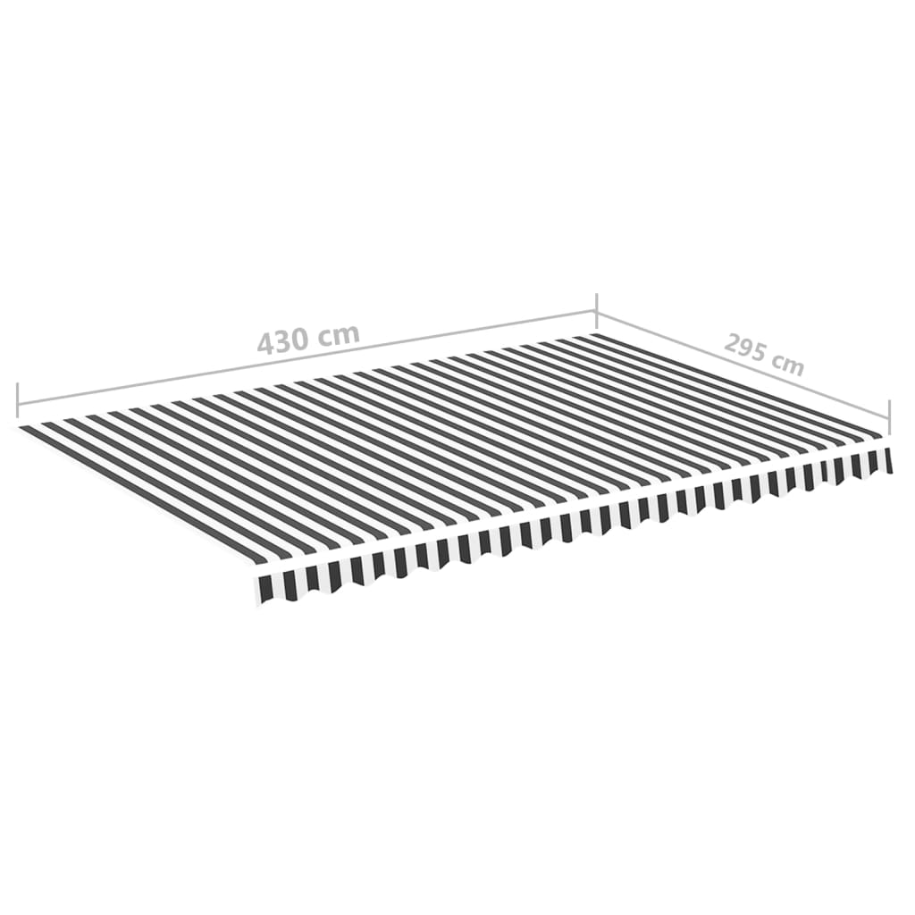 Replacement Fabric for Awning Anthracite and White 4.5x3 m