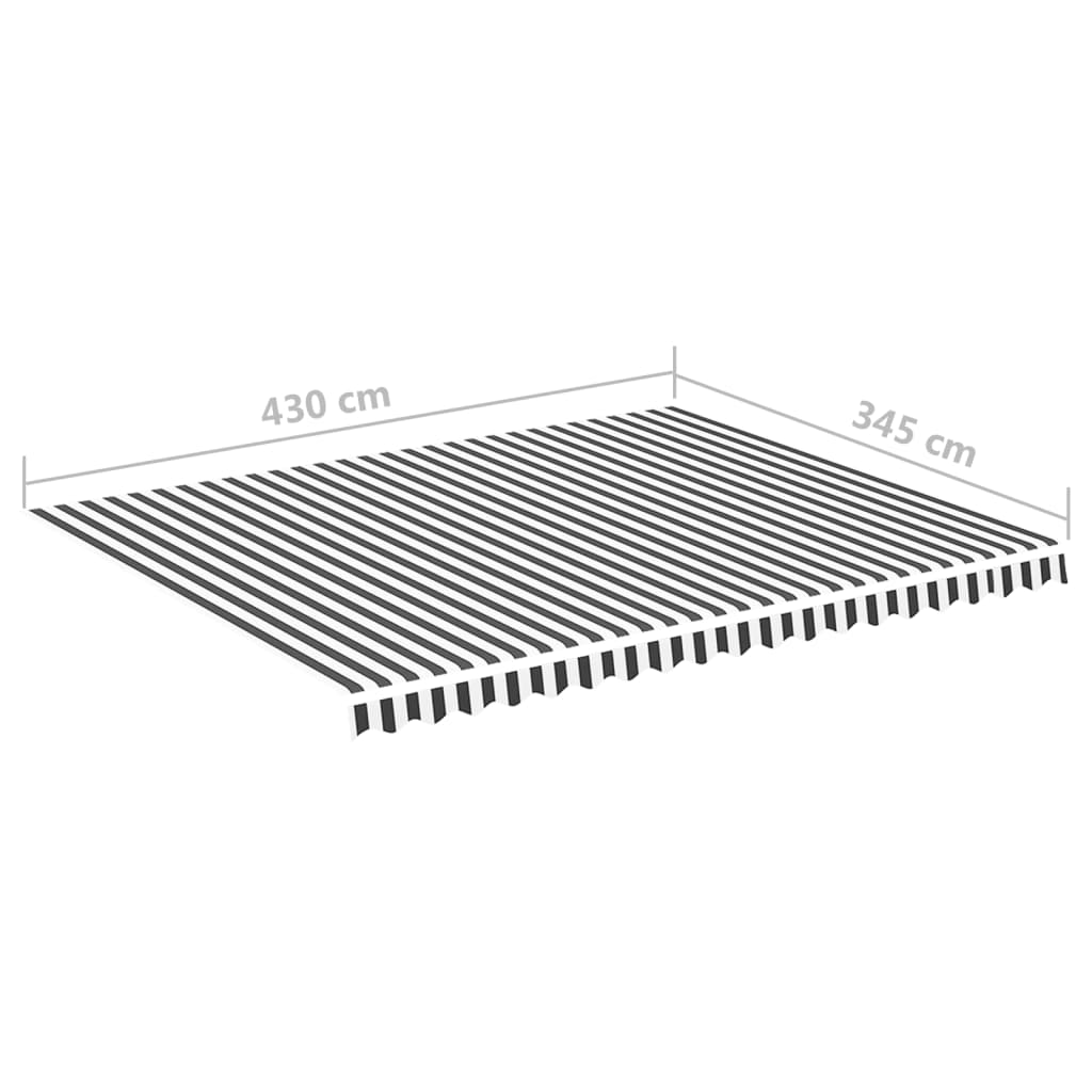 Replacement Fabric for Awning Anthracite and White 4.5x3.5 m