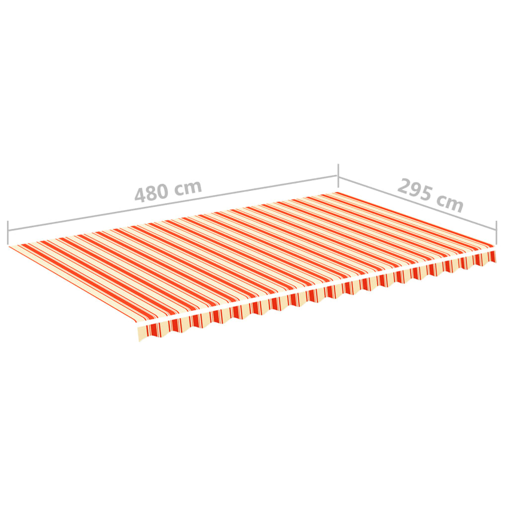 Replacement Fabric for Awning Yellow and Orange 5x3 m