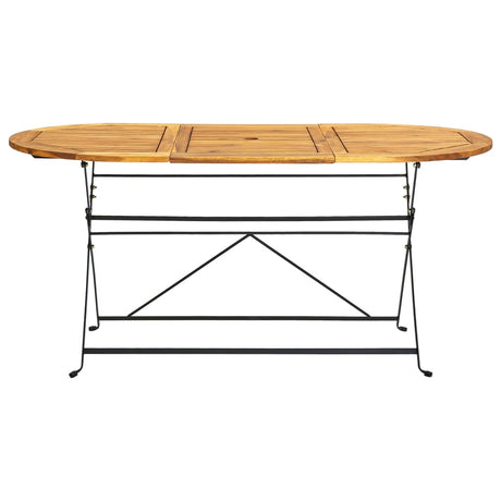 Garden Table 160x85x74 cm Solid Acacia Wood Oval