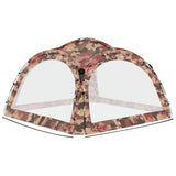 Party Tent with LED and 4 Sidewalls 3.6x3.6x2.3 m Camouflage