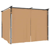 Gazebo with Curtains 3x3 m Taupe Steel