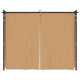 Gazebo with Curtains 3x3 m Taupe Steel