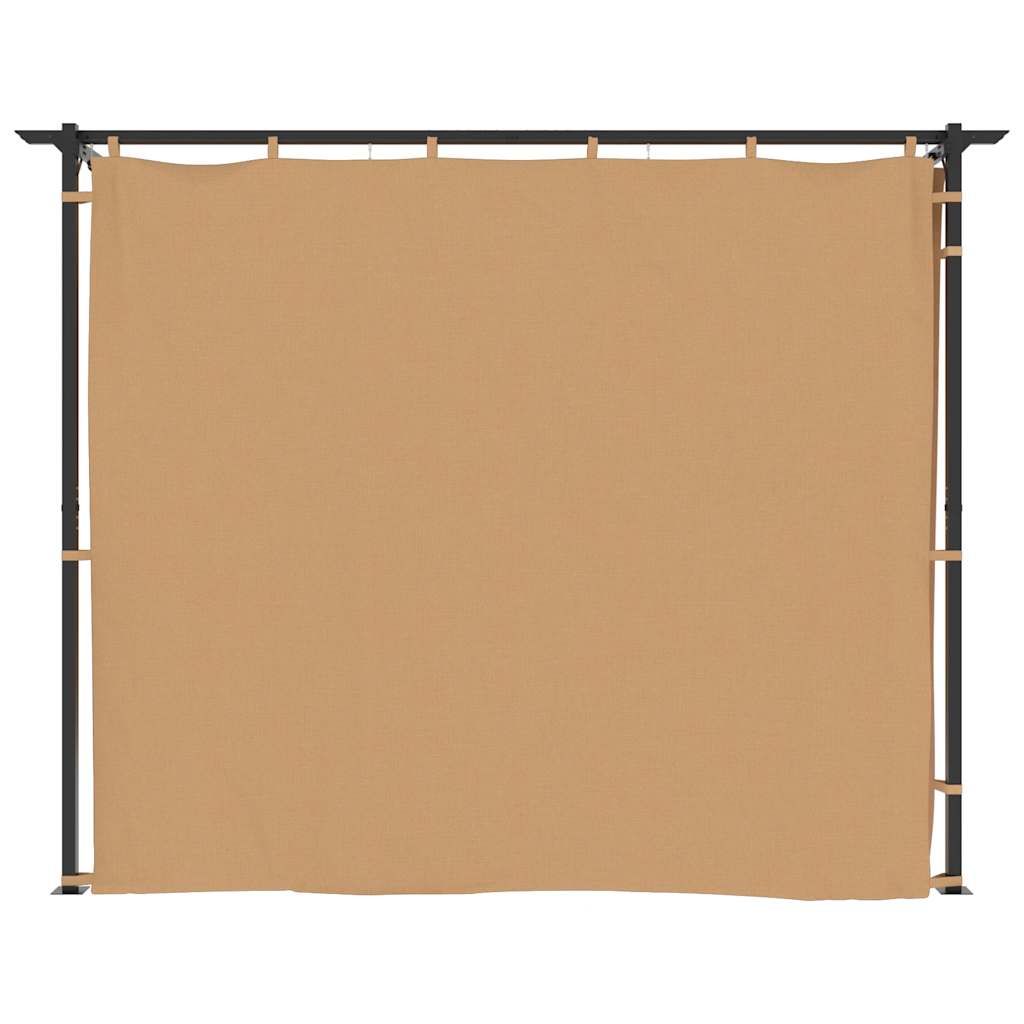 Gazebo with Curtains 3x3 m Taupe Steel