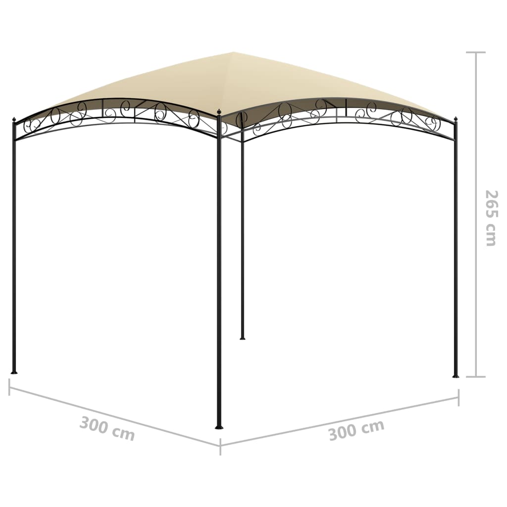 Gazebo 3x3x2.65 m Cream 180 g/m²