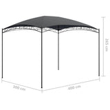 Gazebo 3x4x2.65 m Anthracite 180 g/m²