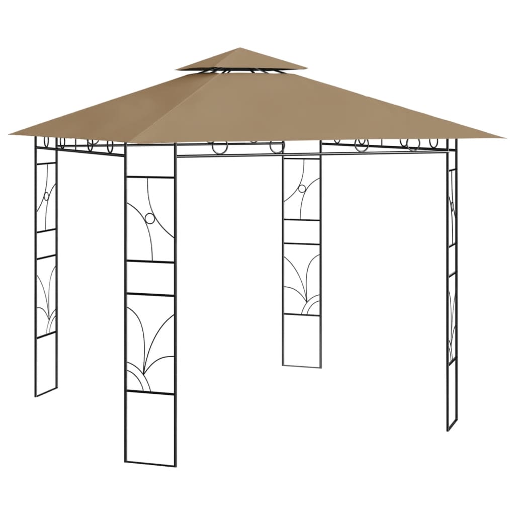 Gazebo 3x3x2.7 m Taupe 160 g/m²