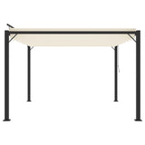 Gazebo with Louvered Roof 3x3 m Cream Fabric and Aluminium
