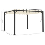 Gazebo with Louvered Roof 3x3 m Cream Fabric and Aluminium