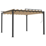 Gazebo with Louvered Roof 3x3 m Taupe Fabric and Aluminium