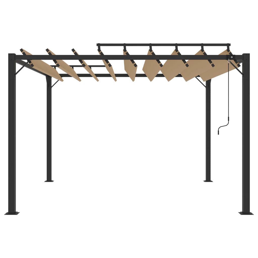 Gazebo with Louvered Roof 3x3 m Taupe Fabric and Aluminium