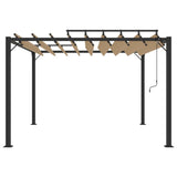 Gazebo with Louvered Roof 3x3 m Taupe Fabric and Aluminium