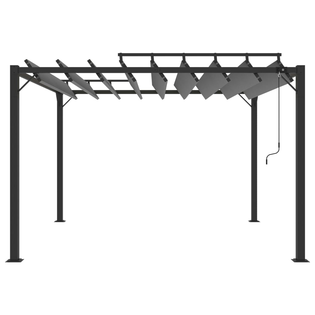 Gazebo with Louvered Roof 3x3 m Anthracite Fabric and Aluminium