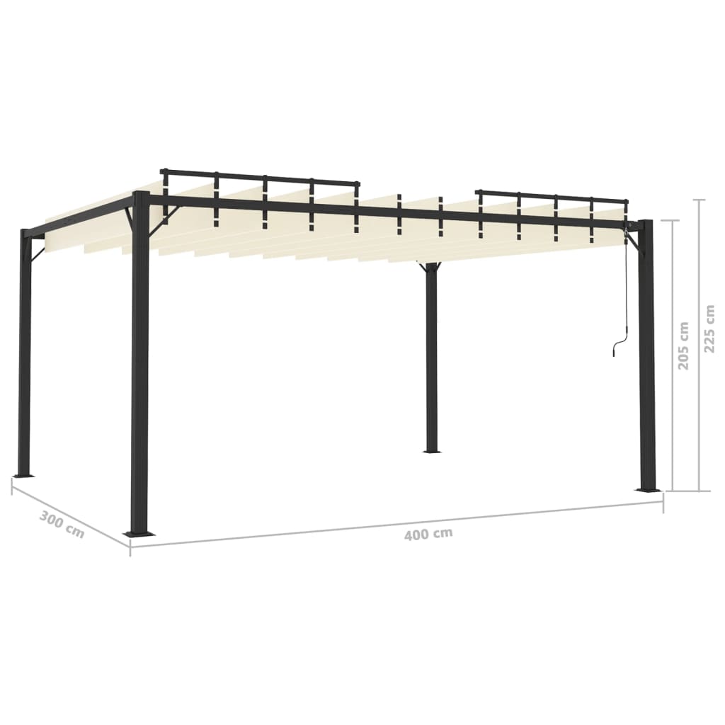 Gazebo with Louvered Roof 3x4 m Cream Fabric and Aluminium