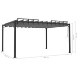 Gazebo with Louvered Roof 3x4 m Anthracite Fabric and Aluminium