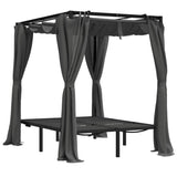 Double Sun Lounger with Side and Top Curtains Anthracite