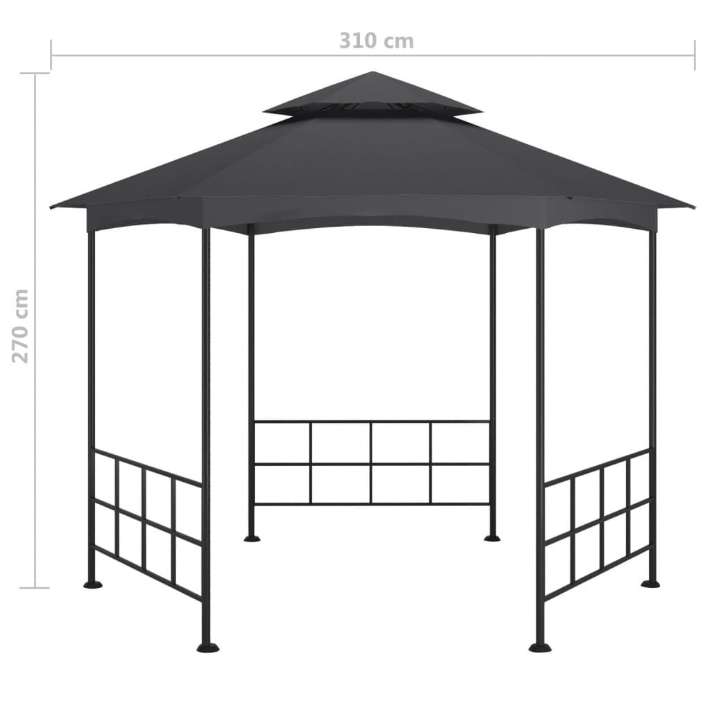 Gazebo with Sidewalls 3.1x2.7 m Anthracite